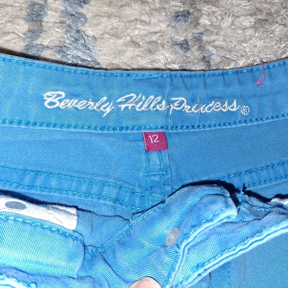 Beverly Hills Princess Turquoise Blue Shorts || 12 EUC - Picture 3 of 4